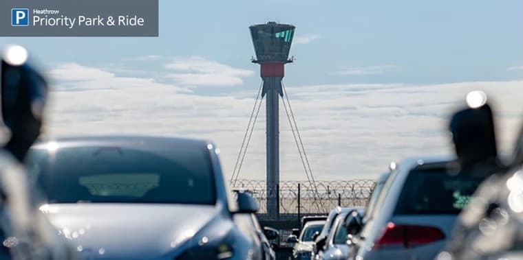 The Priority Park & Ride tab’s photograph: the control tower above a car park