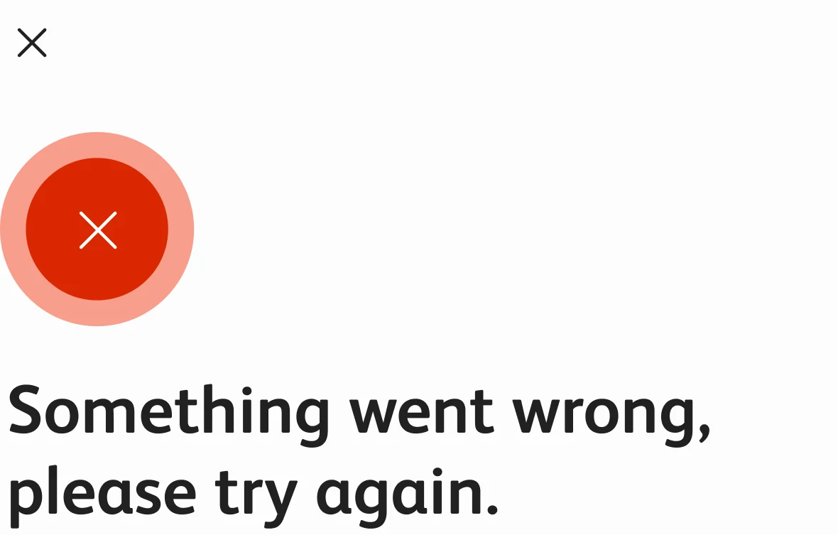 The failure message card