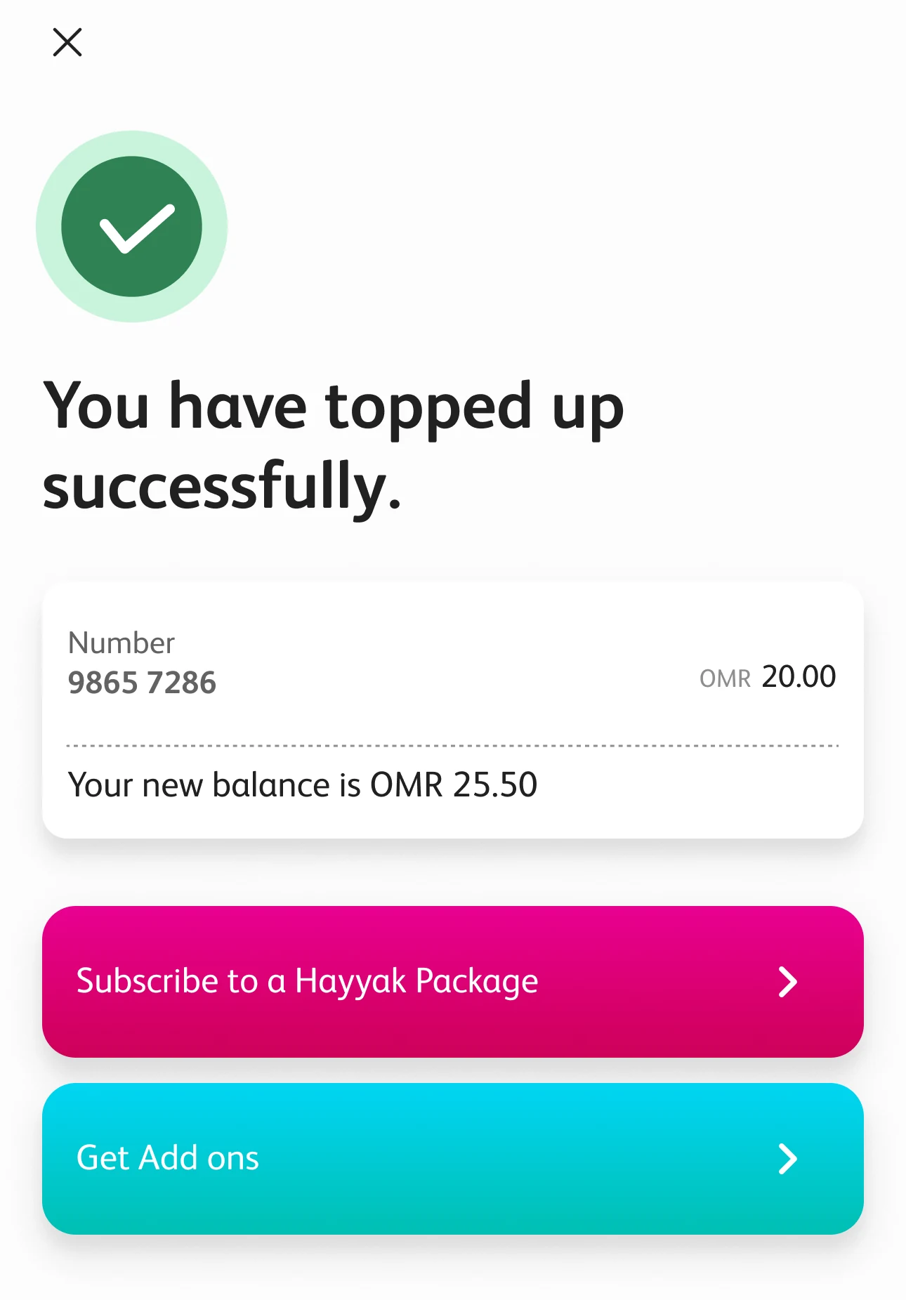 The success summary card