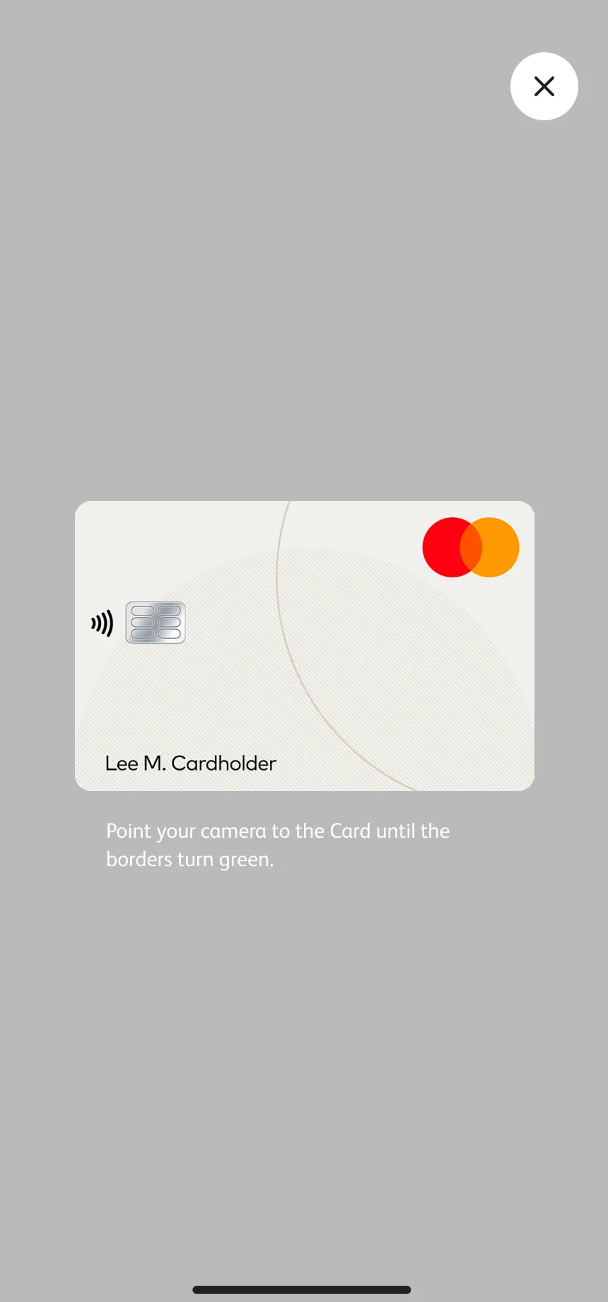 Scanning a payment card with the camera